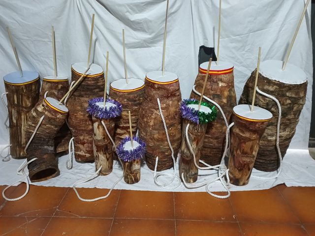 Zambomba de pita natural