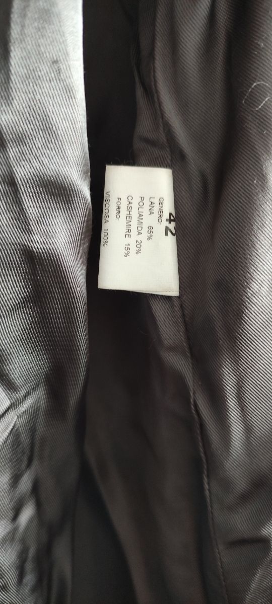 Abrigo lana y cashmire, fab. española