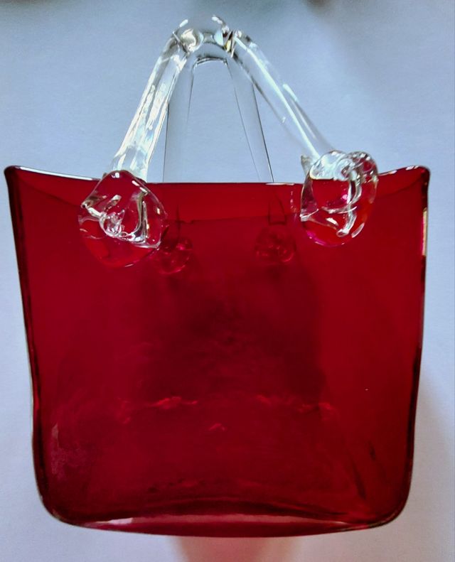 Vaso Murano h 27 cm in forma borsetta