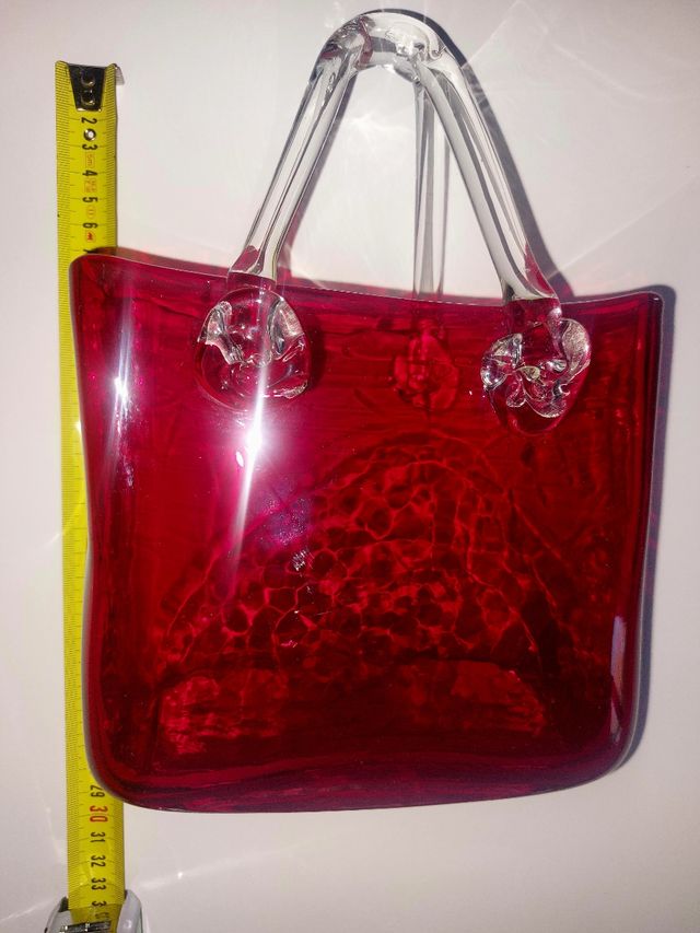 Vaso Murano h 27 cm in forma borsetta