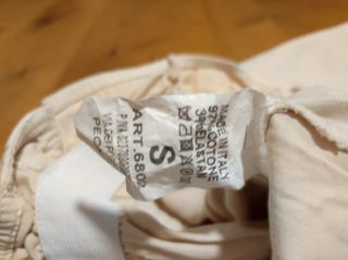 Pantaloni da donna in cotone color sabbia taglia S