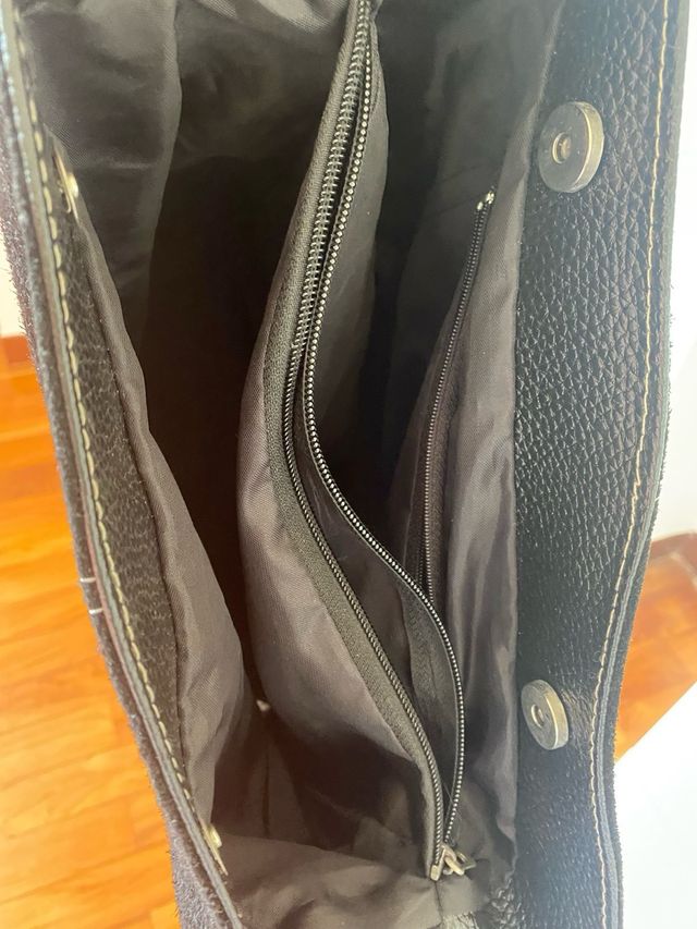 Borsa a spalla/mano scamosciata simil pelle ner