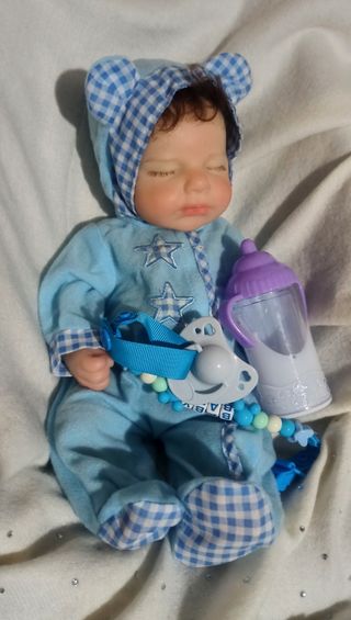 Bebé reborn silicona niño con pelo