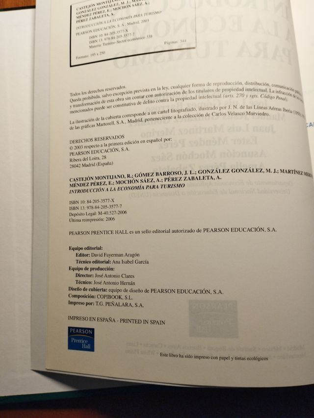 Introducción a la economía para turismo E