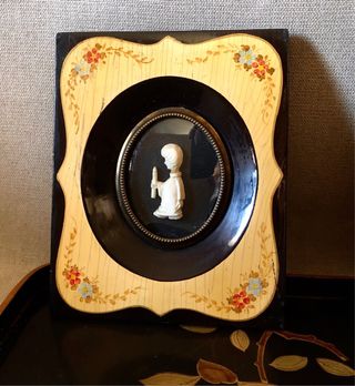 Antigua pareja cuadros relicario