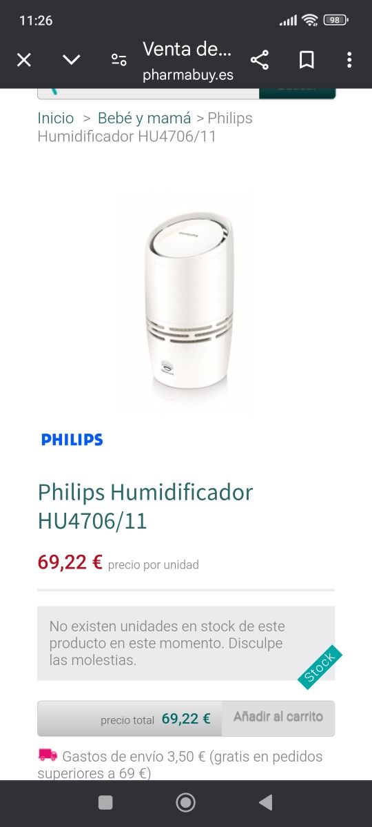 Humidificador Philips.
