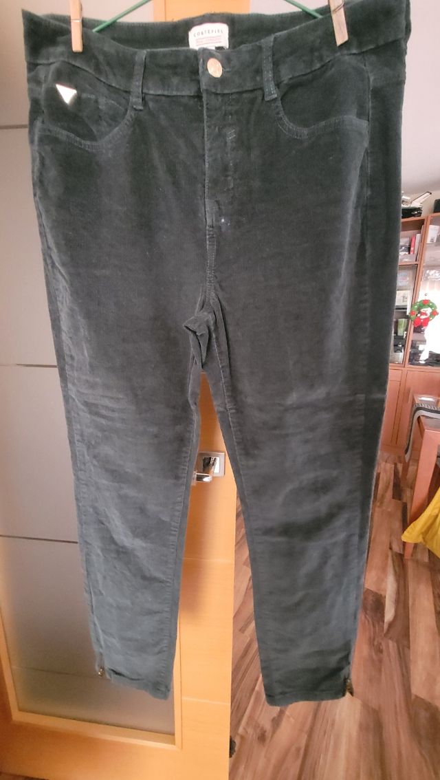 Pantalon pana verde