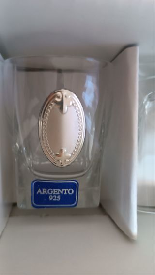 Bicchieri/bottiglia cristallo e argento