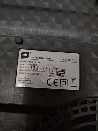 Placa de induccíon portátil 