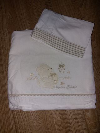 Lenzuolo per culla con copricuscino 