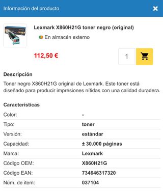 4 cajas de toner alto rendimiento 
tinta impresora