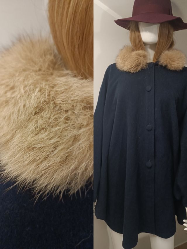 Mantella vintage con pellicciotto