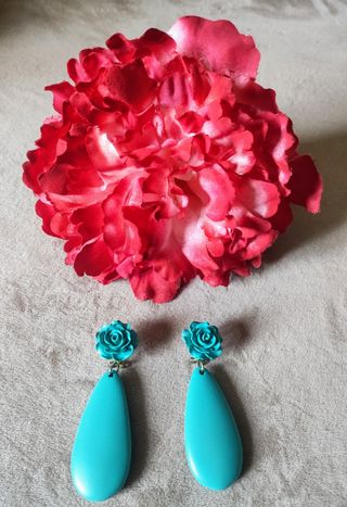 Conjunto Flamenca Flor+Pendientes 