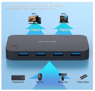 Benfei Switch USB 2 PC condivisi HUB 4 usb 3.0