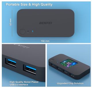 Benfei Switch USB 2 PC condivisi HUB 4 usb 3.0