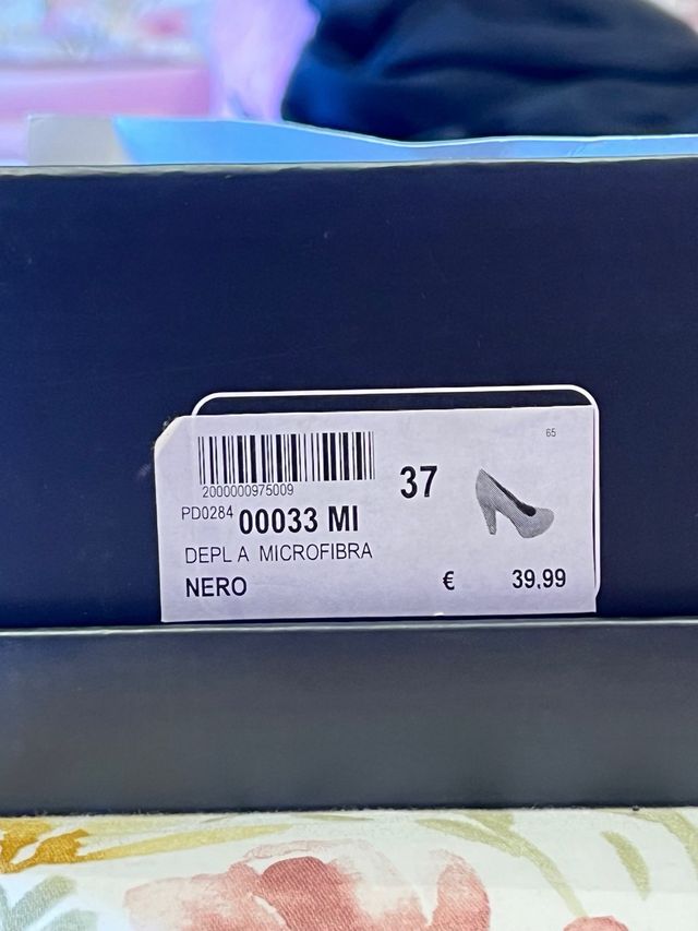 Tacones salón negro cono terciopelo Prima Donna