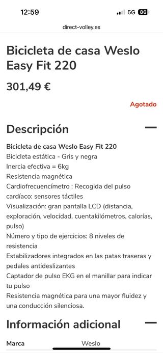 Bicicleta estatica