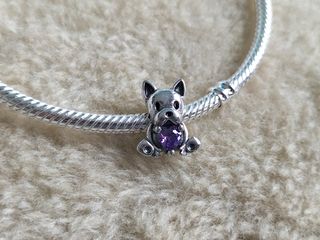 Charm perrito corazón plata de ley