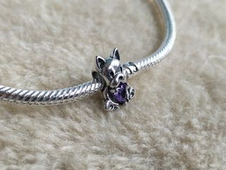 Charm perrito corazón plata de ley