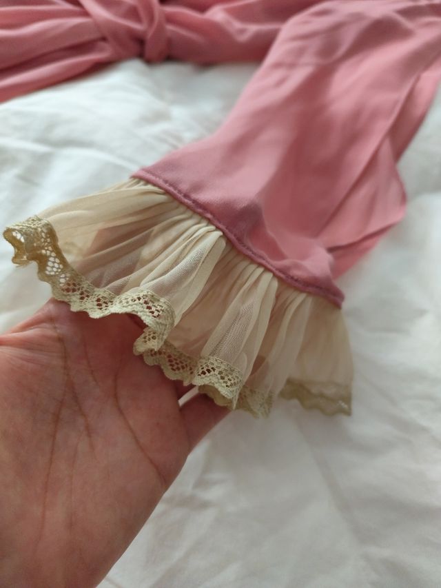 Vestido elegante fiestas rosa palo t/44