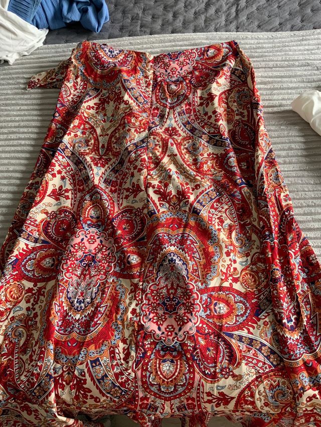 Falda Tonos Rojos Shein