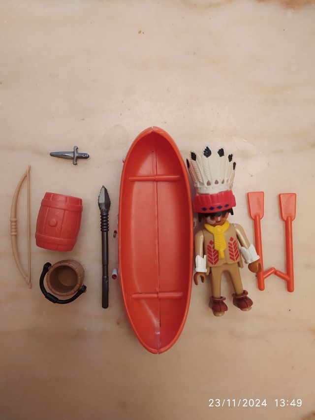 Playmobil indio canoa 1974