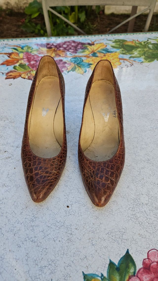 Vintage scarpe donna coccodrillo