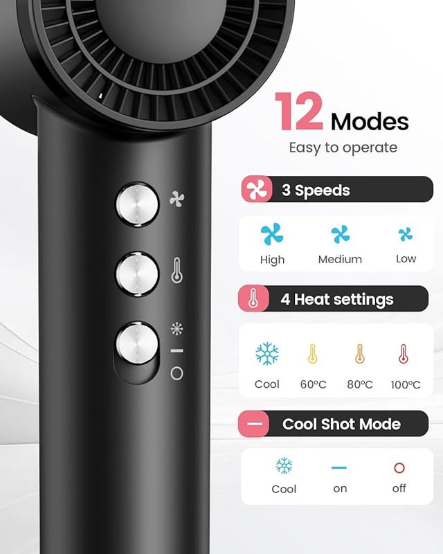 Secador cabello iónico de secado rápido