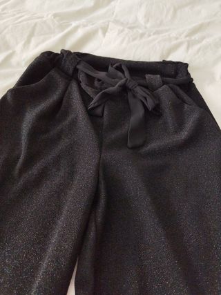 Pantalón mujer fiesta negro y brillo t/u