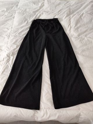 Pantalón mujer fiesta negro y brillo t/u