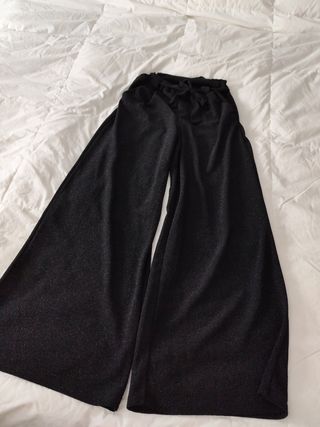 Pantalón mujer fiesta negro y brillo t/u