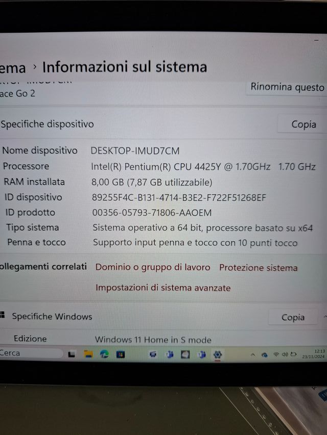 Tablet Microsoft surface GO2