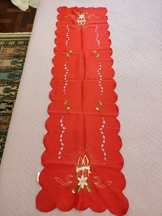 Runner tovaglia rosso per tavolo di Natale 