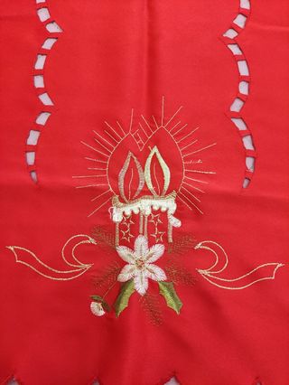 Runner tovaglia rosso per tavolo di Natale 