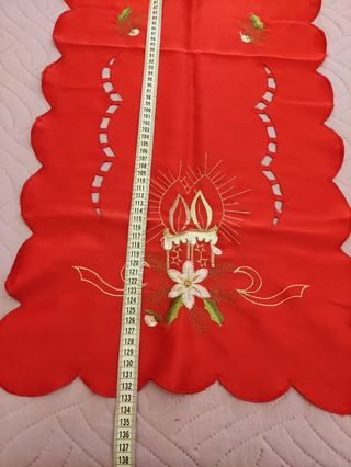 Runner tovaglia rosso per tavolo di Natale 