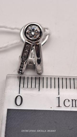 PENDIENTES ORO 18K BLANCO DIAMANTES 