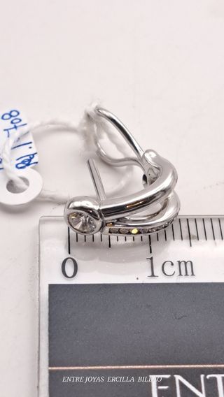 PENDIENTES ORO 18K BLANCO DIAMANTES 