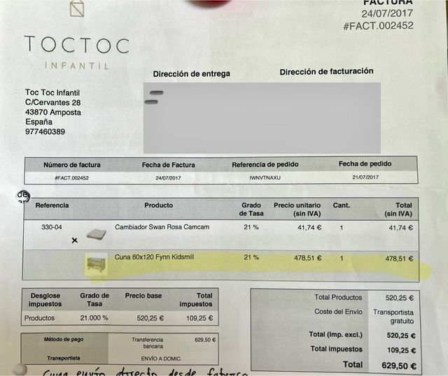 CUNA 60X120 FYNN KIDSMILL PVP579€