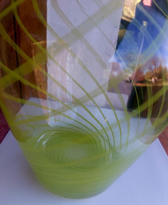 Vaso Murano h 31 cm a righe verdi