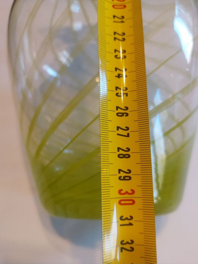 Vaso Murano h 31 cm a righe verdi