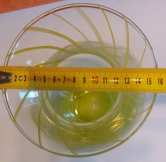 Vaso Murano h 31 cm a righe verdi