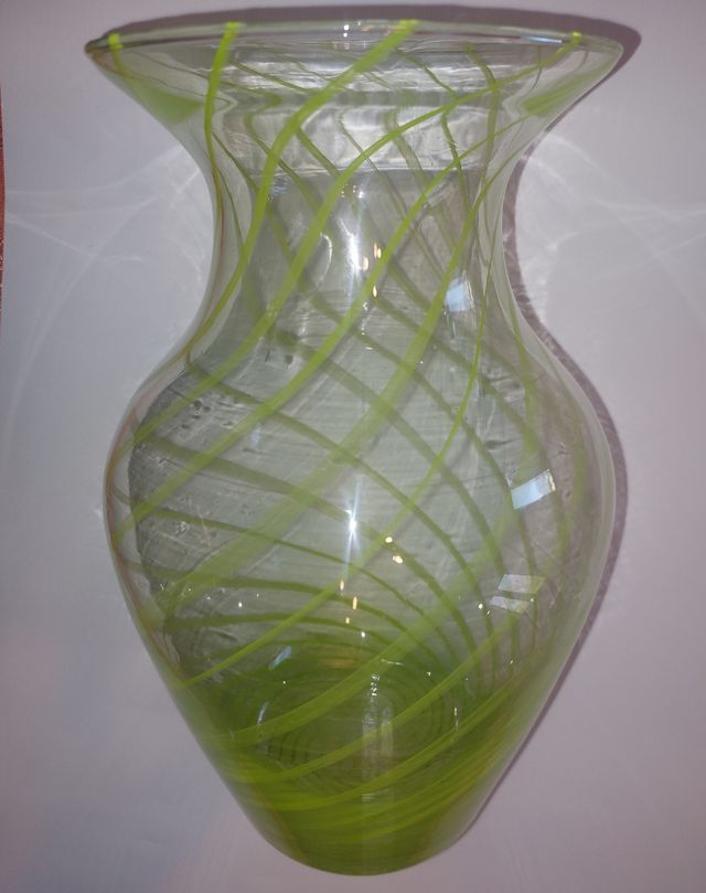 Vaso Murano h 31 cm a righe verdi