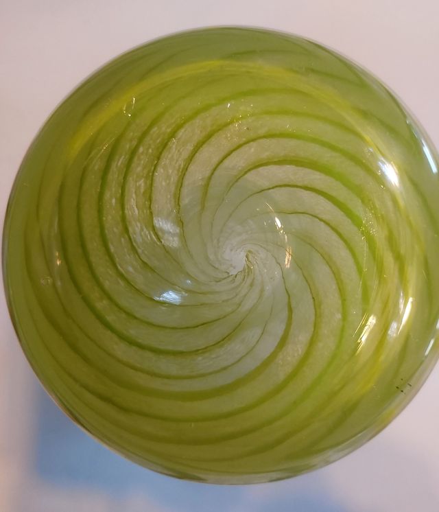 Vaso Murano h 31 cm a righe verdi