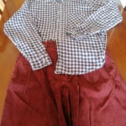 LOTE DE CAMISA DE FRANELA Y PANTALON DE PANA
