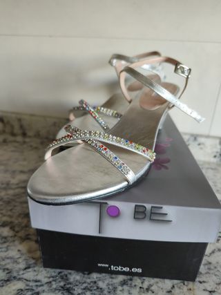 Sandalias plateadas 40