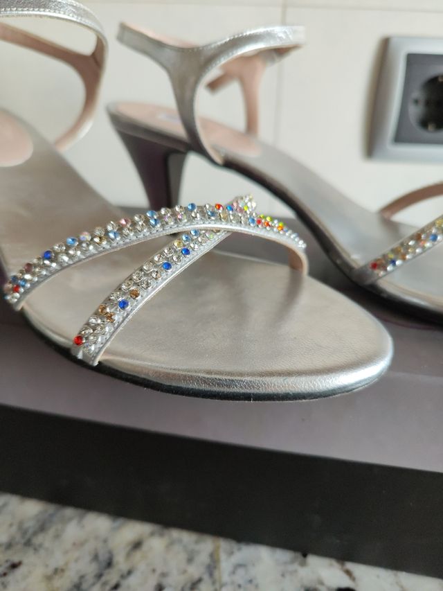 Sandalias plateadas 40