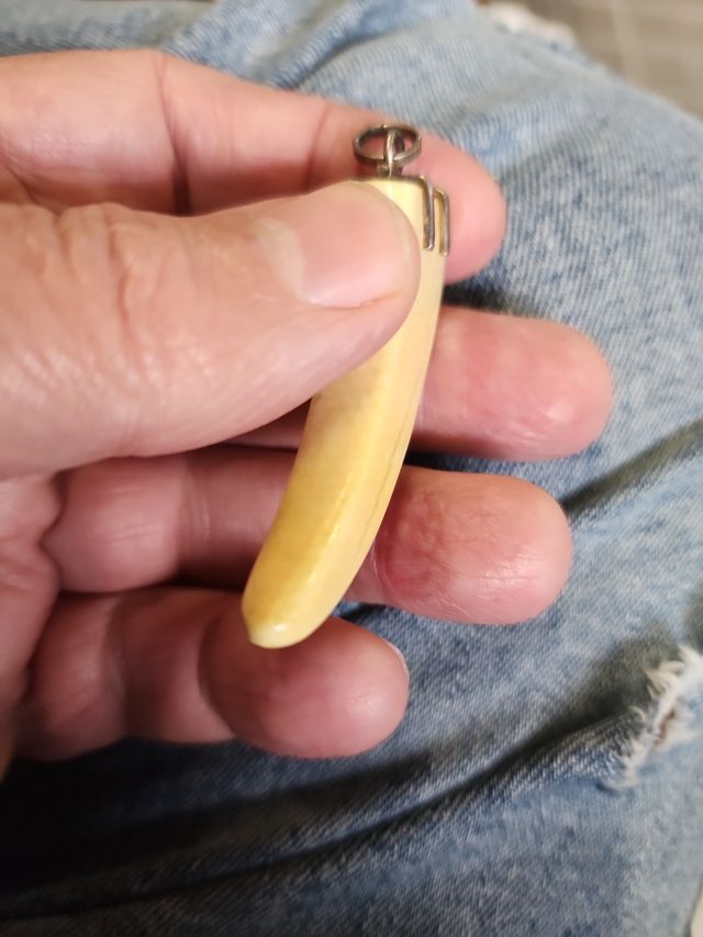 Hermoso colgante vintage marfil y plata 