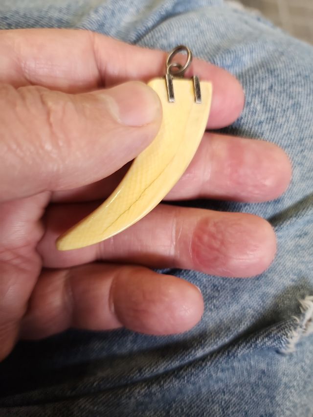 Hermoso colgante vintage marfil y plata 