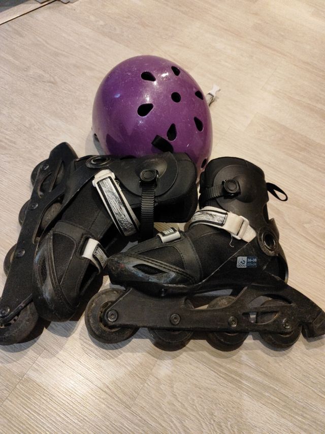 Patines 36-38 y casco 55-58