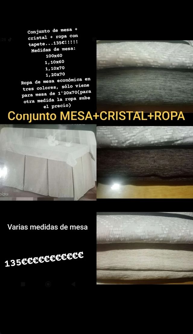 Conjunto mesa y ropa